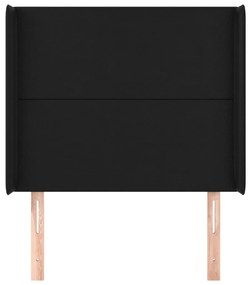 Κεφαλάρι με Πτερύγια Μαύρο 93x16x118/128 εκ. Συνθ. Δέρμα - Μαύρο