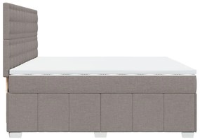 vidaXL Κρεβάτι Boxspring με Στρώμα Taupe 200x200 εκ. Υφασμάτινο