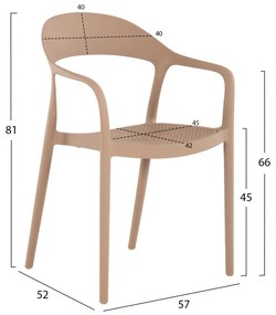 Πολυθρόνα Πολυπροπυλενίου Cleo Καπουτσίνο 57x53x81 Υ Εκ.