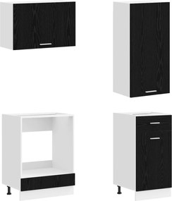 vidaXL Μονάδα κουζίνας LYON 8 pcs Μαύρη Δρυς Επεξεργασμένο Ξύλο