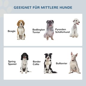 PawHut Σταθμός τροφοδοσίας σκύλου, αντιολισθητικός, 58,4 x 30,5 x 25,4cm, Λευκό, 2L ανά μπολ