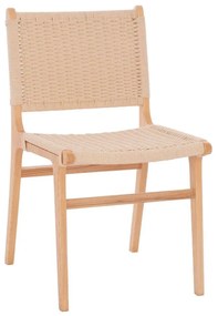 Καρέκλα Ignacio Rubberwood HM9330.01 50x60x87cm Σχοινί Natural-Beige Wood, Rope
