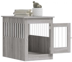 vidaXL Κλουβί Σκύλου Γκρι Sonoma 55x80x68 εκ. από Επεξεργ. Ξύλο