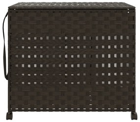 vidaXL Καλάθι Άπλυτων με Τροχούς Σκούρο Καφέ 66x35x60 εκ. από Ρατάν