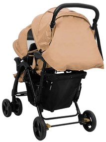 vidaXL Καρότσι Διδύμων Taupe Ατσάλινο