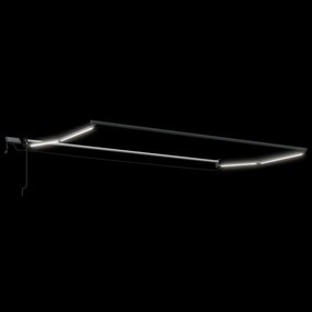 vidaXL Χειροκίνητη αναδιπλούμενη τέντα με LED Καφέ και Ανθρακί 4 x 2 m