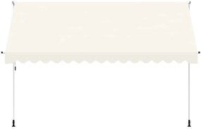 vidaXL Τέντα Συρόμενη Χειροκίνητη Κρεμ 400 εκ.