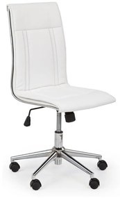 Καρέκλα γραφείου Houston 568, Άσπρο, 97x44x57cm, 10 kg, Με ρόδες, Χωρίς μπράτσα, Μηχανισμός καρέκλας: Κλίση | Epipla1.gr