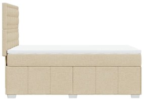 vidaXL Κρεβάτι Boxspring με Στρώμα Κρεμ 90x200 εκ.Υφασμάτινο
