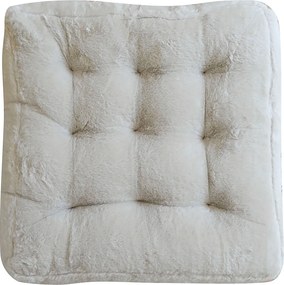 Γούνινη Μαξιλάρα Δαπέδου (50x50x12) Pol Rugs & Mats Rabbit Ivory