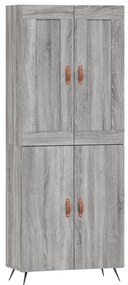 vidaXL Ντουλάπι Γκρι Sonoma 69,5 x 34 x 180 εκ. Επεξεργασμένο Ξύλο