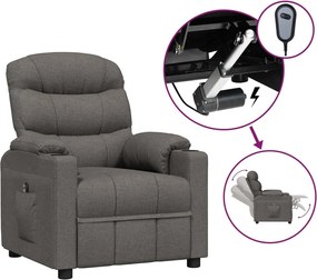 vidaXL Πολυθρόνα Ανακλινόμενη Ηλεκτρική Σκούρο Γκρι Υφασμάτινη
