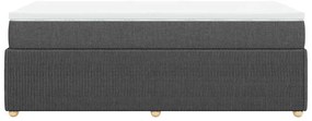 vidaXL Κρεβάτι Boxspring με Στρώμα Σκούρο Γκρι 80x200 εκ. Υφασμάτινο