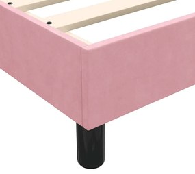 Box Spring κρεβάτι με στρώμα ροζ 140x220 cm Βελούδινο - Ροζ