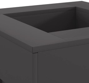 vidaXL Μαύρη Τετράγωνη Φωτιά 60x60x30 εκ. Χάλυβας