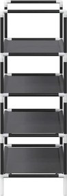 vidaXL Ράφι παπουτσιών 4 επιπέδων μαύρο 44x28x77 cm μη υφασμένο ύφασμα