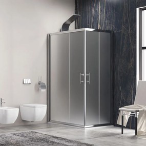 KARAG STOCKBATHROOM Καμπίνα ορθογώνια με σατινέ κρύσταλλο FLORA 100 KARAG 80x140x180cm KARAG-5206836514055