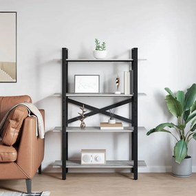 vidaXL Ράφι Βιβλίων Γκρίζο Σονομα 100 x 33,5 x 140 εκ