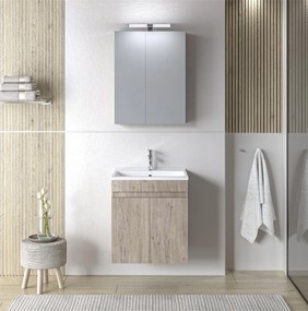 Set Bathroom Furniture OMEGA 50 Beige Oak 50x46x135 εκ.