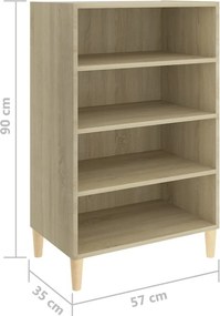 vidaXL Ραφιέρα Sonoma Δρυς 57 x 35 x 90 εκ. από Μοριοσανίδα