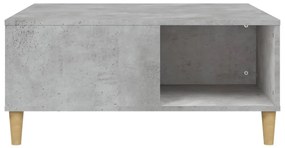 vidaXL Τραπεζάκι Σαλονιού Γκρι Σκυροδ. 80x80x36,5 εκ. Επεξεργ. Ξύλο