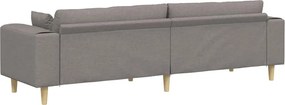 vidaXL Καναπές Taupe 250 x 77 x 76 εκ. ύφασμα