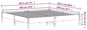 Σκελετός Κρεβ. Χωρίς Στρώμα Καφέ Κεριού 180x200 εκ Μασίφ Πεύκο - Καφέ