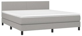 vidaXL Κρεβάτι Boxspring με Στρώμα Αν. Πράσινο 160x200εκ Υφασμάτινο