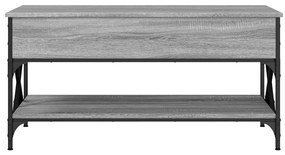 vidaXL Τραπεζάκι Σαλονιού Γκρι Sonoma 100x50x50 εκ. Επεξ. Ξύλο/Μέταλλο