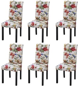 vidaXL Καρέκλες Τραπεζαρίας 6 τεμ. Πολύχρωμες Υφασμάτινες