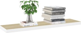 vidaXL Ράφια Τοίχου 2 τεμ. Δρυς/Λευκό 120x23,5x3,8 εκ. MDF