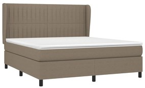 vidaXL Κρεβάτι Boxspring με Στρώμα Taupe 160x200 εκ. Υφασμάτινο