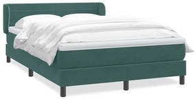 Κρεβάτι Boxspring με Στρώμα Σκούρο Πράσινο 140x210εκ. Βελούδινο - Πράσινο