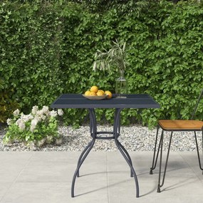 Τραπέζι Κήπου Ανθρακί με Πλέγμα 80 x 80 x 72,5 εκ. Ατσάλινο - Ανθρακί