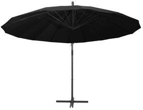 vidaXL Ομπρέλα Κρεμαστή Μαύρη 3 μ. με Ιστό Αλουμινίου