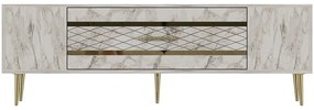 Έπιπλο Τηλεόρασης Dekolp 475OLV2997 150x35x48,2cm Marble Effect White-Gold