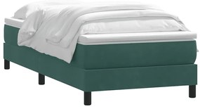 vidaXL Box Spring κρεβάτι με στρώμα σκούρο πράσινο 90x210εκ. Βελούδινο
