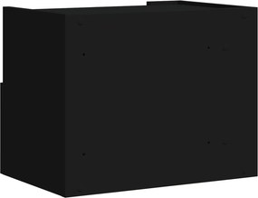 vidaXL Κομοδίνο Επιτοίχιο Μαύρο 45x30x35 εκ.