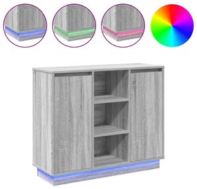 vidaXL Κομοδίνο Γκρίζο Σονομα 90 x 32 x 75 εκ Επεξεργασμένο ξύλο