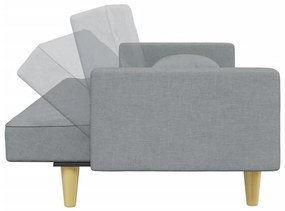 Καναπές Κρεβάτι Διθέσιος Αν. Γκρι Ύφασμα Μαξιλάρια/Υποπόδιο - Γκρι