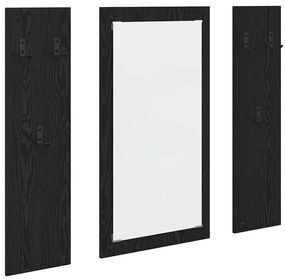 vidaXL Τοίχου Κρεμάστρα Μαύρη δρυς 96 x 1.5 x 90 εκ Επεξεργασμένο ξύλο