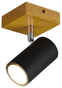 Φωτιστικό Τοίχου - Απλίκα Marley 812400132 1xGU10 15W 12x9cm Black Mat Trio Lighting Metal,Wood