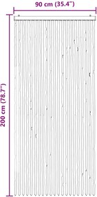 vidaXL Κουρτίνα εντόμων Chenille Γκρι και Λευκό 90 x 200 cm 100% PP