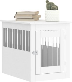 vidaXL Κλουβί Σκύλου Λευκό 55 x 75 x 65 εκ. από Επεξεργασμένο Ξύλο
