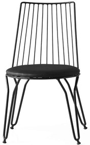 Καρέκλα Ada (Σετ 2Τμχ) 974NMB1192 44x44x84cm Black Μέταλλο,Τεχνόδερμα