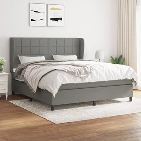 ΚΡΕΒΑΤΙ BOXSPRING ΜΕ ΣΤΡΩΜΑ ΣΚΟΥΡΟ ΓΚΡΙ 160X200 ΕΚ ΥΦΑΣΜΑΤΙΝΟ 3127974