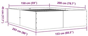 Πλαίσιο Κρεβατιού Μαύρο 160x200 εκ. Επεξεργασμένο Ξύλο - Μαύρο