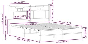 ΠΛΑΙΣΙΟ ΚΡΕΒΑΤΙΟΥ ΧΩΡ. ΣΤΡΩΜΑ SONOMA ΔΡΥΣ 140X200ΕΚ. ΕΠ. ΞΥΛΟ 4106945