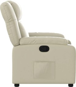 vidaXL Πολυθρόνα Ανακλινόμενη Κρεμ από Συνθετικό Δέρμα