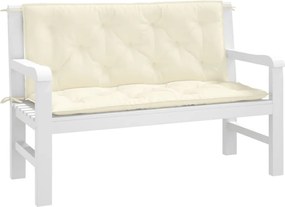vidaXL Μαξιλάρια Πάγκου Κήπου 2 τεμ. Κρεμ Λευκό Ύφασμα Oxford